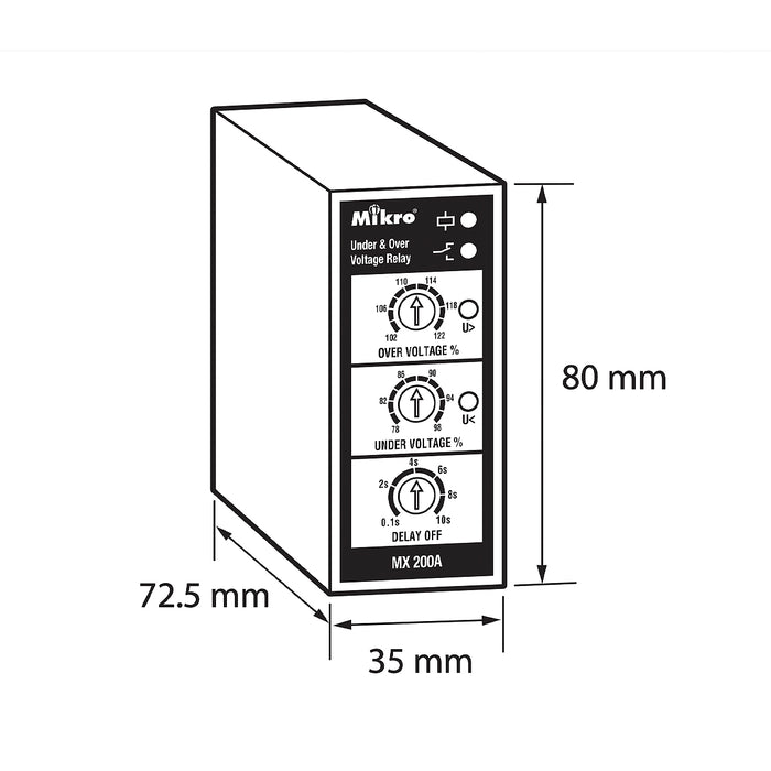 Relay Mikro MX-200 bảo vệ mất pha, bảo vệ điện áp 380V/AC