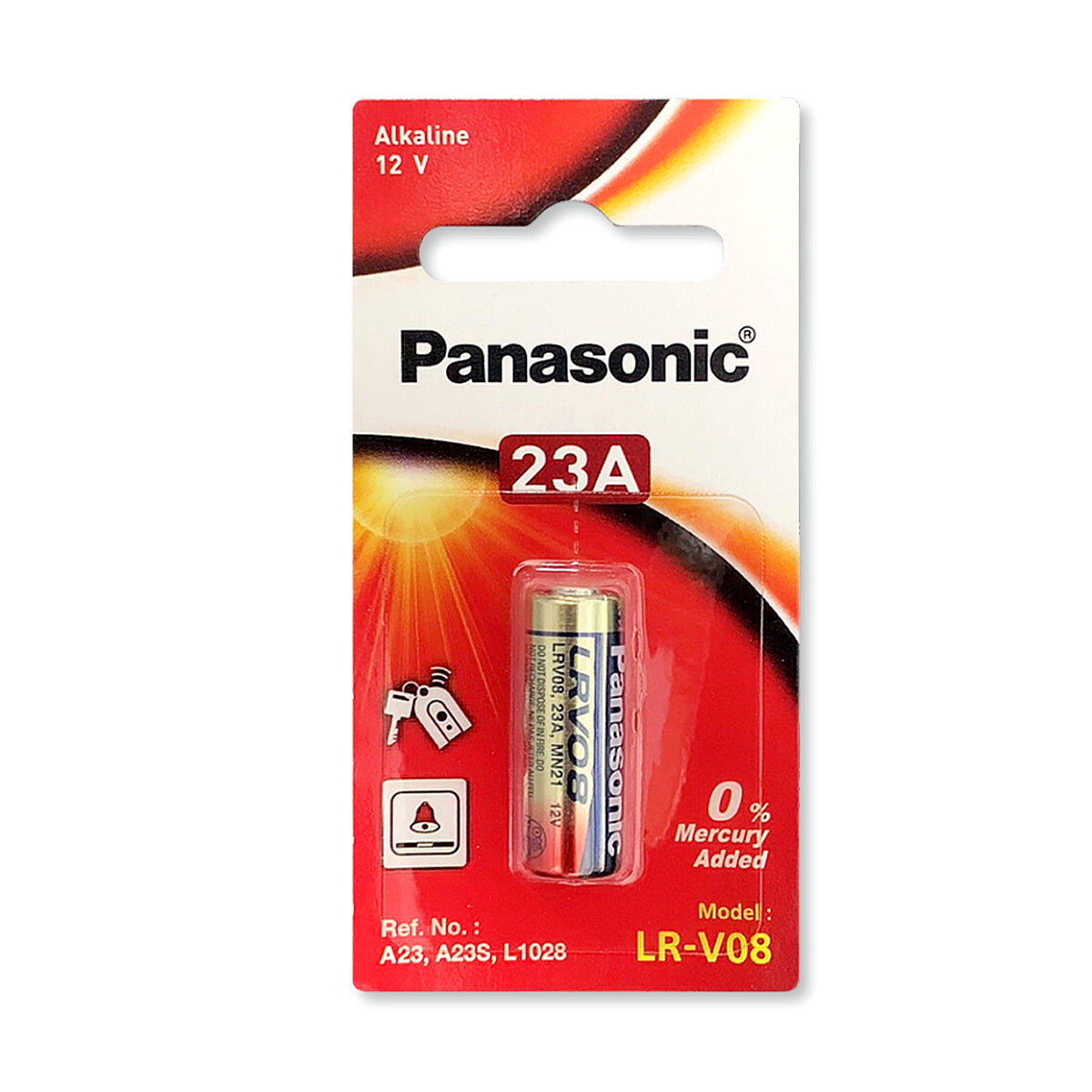 Pin Alkaline12V Panasonic LRV08L/1B cỡ 23A, chuyên dùng cho remote, chuông cửa