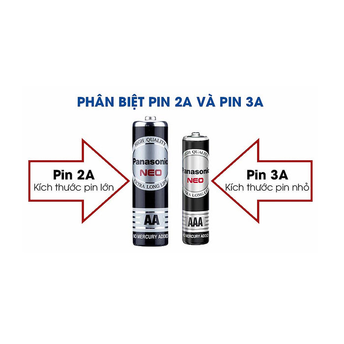 Pin tiểu carbon Panasonic NEO R6NT cỡ AA, màu đen, vỉ 4 viên