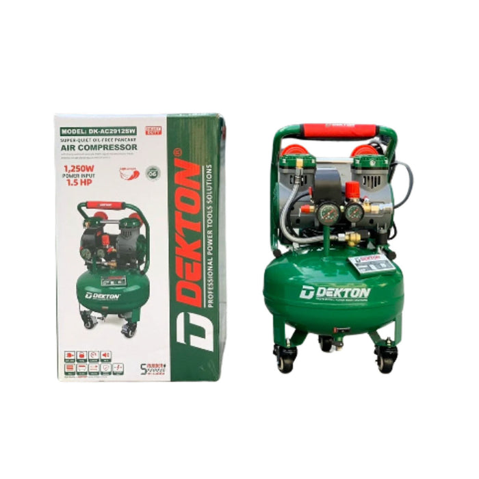 Máy nén khí không dầu Dekton DK-AC2912SW công suất 1.5HP, bình chứa 12L