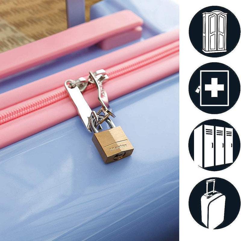 Bộ 4 ổ khóa treo mini Master Lock 120Q, thân khóa bằng đồng thau nguyên khối 20mm