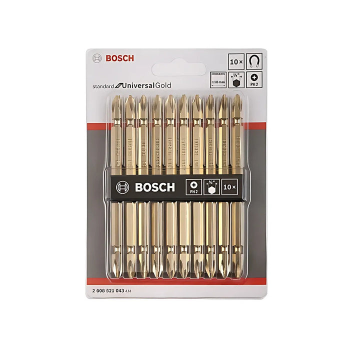 Vỉ 10 mũi vặn vít bake 2 đầu Bosch mũi PH2, dài từ 65mm - 110mm Bosch