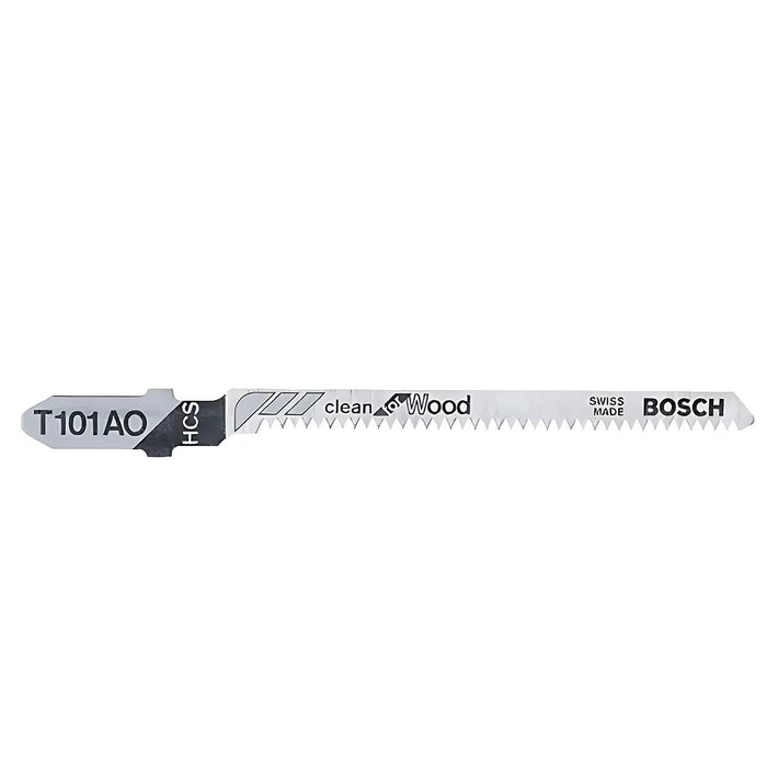 Vỉ 5 lưỡi cưa lọng cắt gỗ, cung tròn Bosch T101AO vật liệu thép HCS, dài 56mm, mép cắt đẹp và sạch (mã số 2608630031)