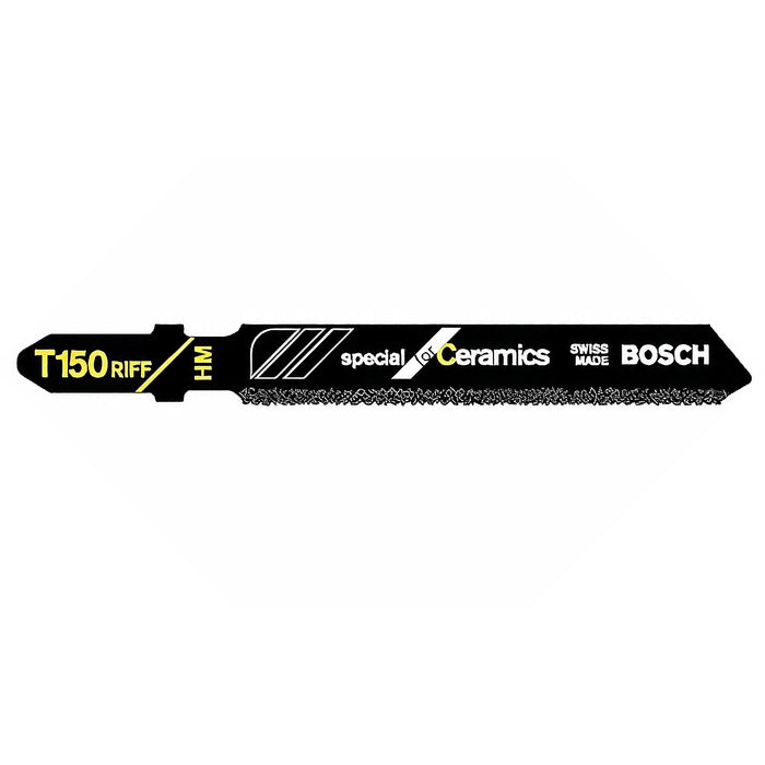 Vỉ 3 lưỡi cưa lọng cắt mịn dùng cho gạch Ceramic Bosch T150RIFF vật liệu HM/TC, dài 59mm (mã số 2608633105)