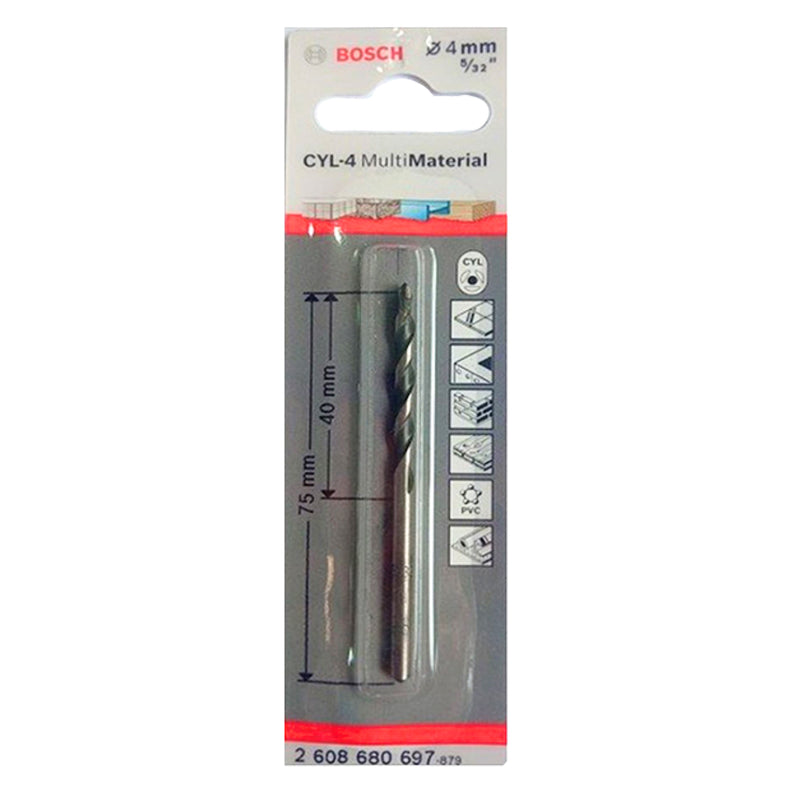 Mũi khoan đa năng CYL-4 Bosch đường kính từ 3mm - 12mm, chiều dài từ 70mm - 150mm, đuôi trơn (Multiconstruction)