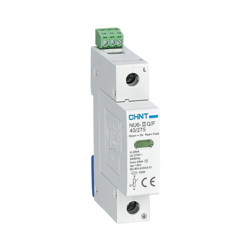 Thiết bị chống sét lan truyền Chint NU6-II G series. Tiêu chuẩn CE, RoHS và CB