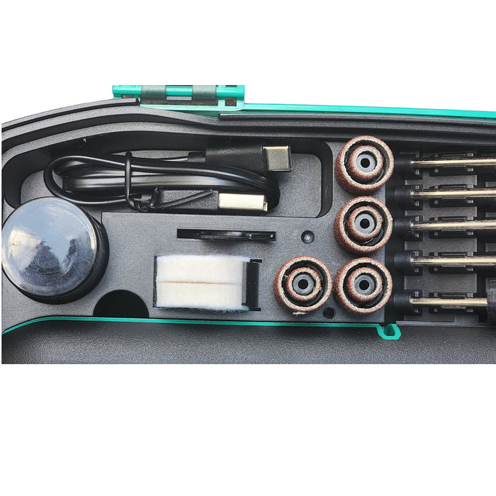 Máy mài khuôn mini dùng pin 4V DCA ADSJ0801E cốt 3.2mm, sạc type C