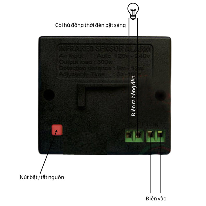 Thiết bị báo động chống trộm hồng ngoại 6 âm thanh liên tục Decom DC113A