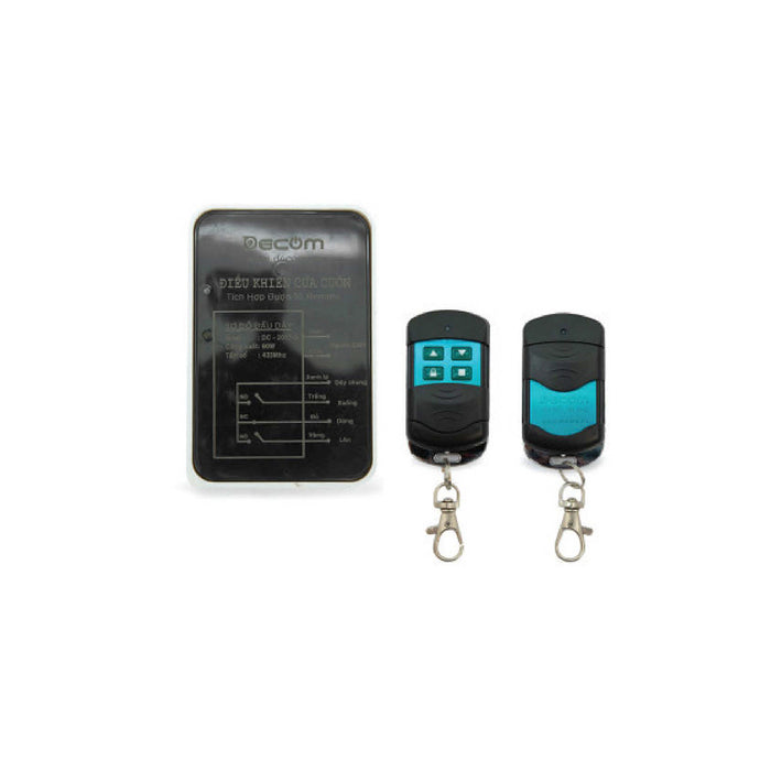 Bộ điều khiển cửa cuốn tự động Decom kèm 2 remote, tích hợp được 55 remote