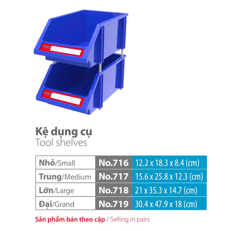 Kệ đựng linh kiện lắp ghép Duy Tân, vật liệu nhựa PP bền chắc chịu được dầu mỡ