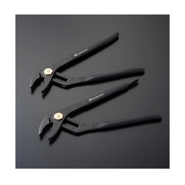 Kìm mỏ quạ Fujiya Kurokin-Series, kích thước 255mm, có lò xo trợ lực và tích hợp đầu tua vít dẹt. Tiêu chuẩn RoHS