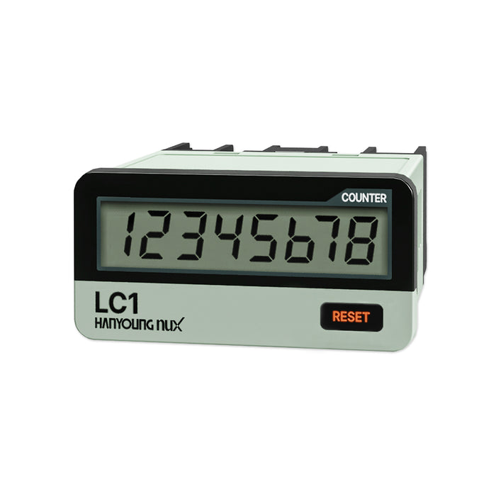 Bộ đếm số màn hình LCD Hanyoung Nux LC1 Series. Tiêu chuẩn CE, IP66