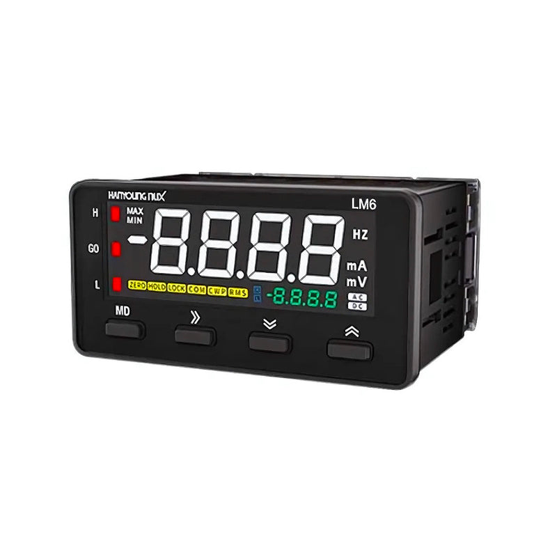Đồng hồ đo đa năng Ampe, Volt, RMS, AVG Hanyoung Nux LM6 Series, kích thước 72mm x 36mm. Tiêu chuẩn CE, UL, KC