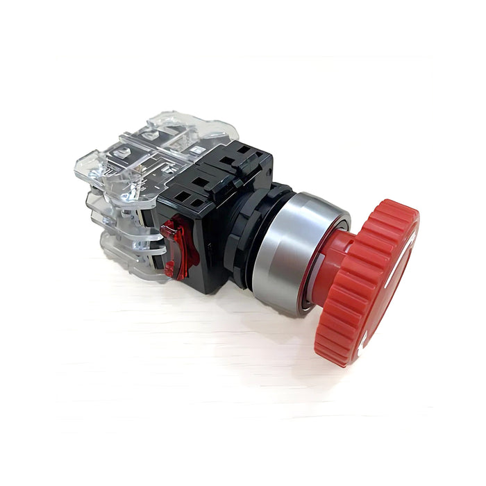 Công tắc dừng khẩn cấp, không đèn, viền nhôm Hanyoung Nux MRE-R series, Lỗ khoét Ø22mm