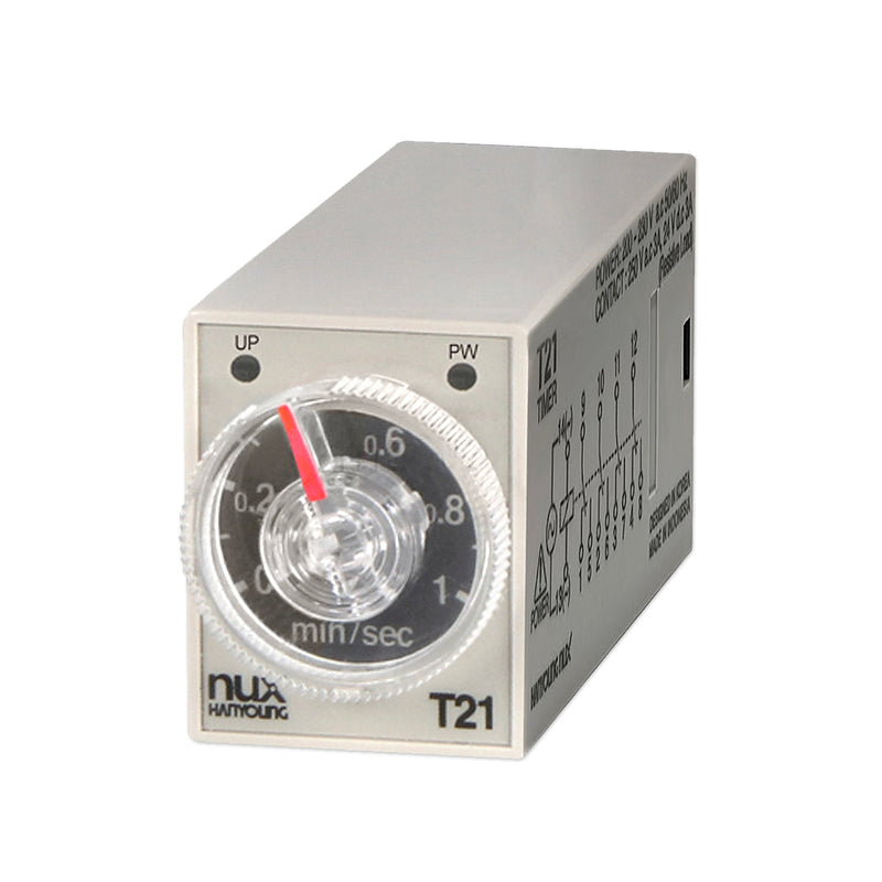 Bộ định thời gian Analog Hanyoung Nux T21 Series, Socket 14 chân dẹp nhỏ, kích thước