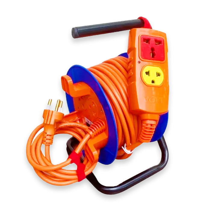 Ổ cắm nối dài rulo tay quay LIOA Hybrid-Series, dây tiếp địa (3 lõi), có Aptomat (CB) chống quá tải