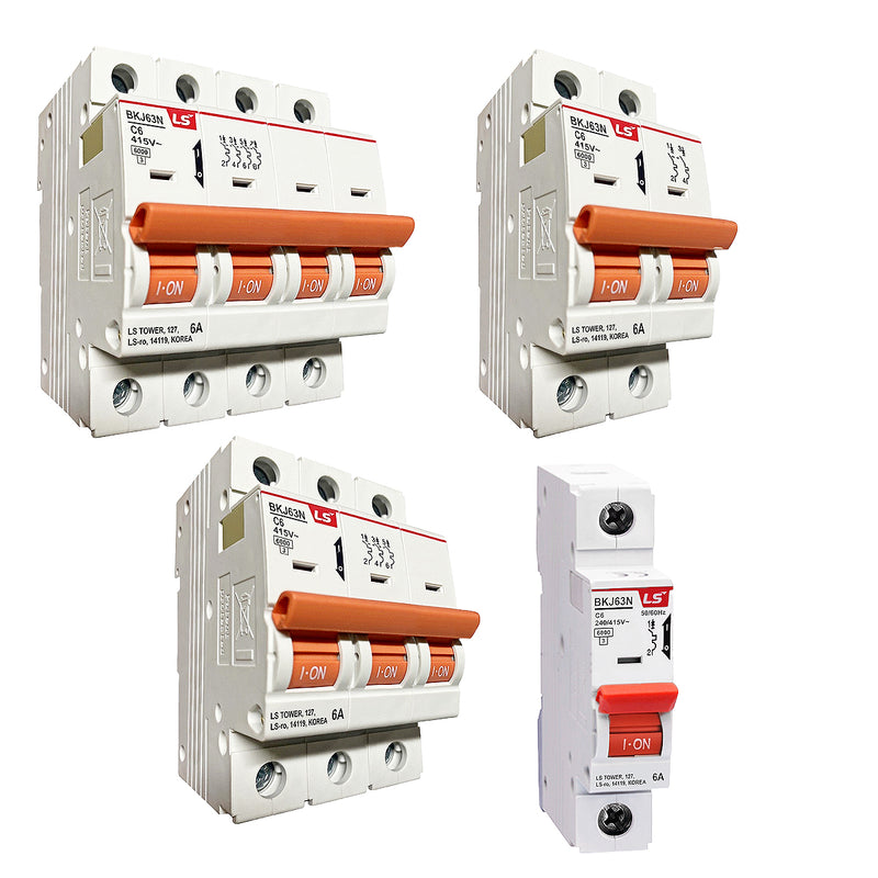 Cầu dao tự động loại tép MCB LS BKJ63N, tải danh định từ 6A ~  32A, dòng cắt 6kA