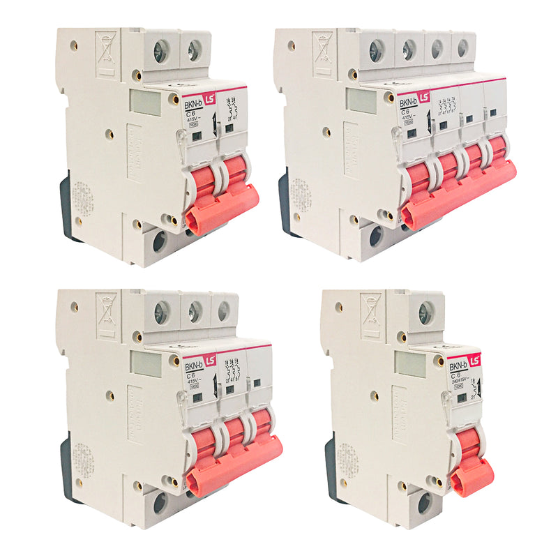 Cầu dao tự động loại tép MCB LS, tải danh định từ 6A ~  125A, dòng cắt 10kA. Tiêu chuẩn quốc tế