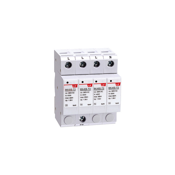Thiết bị chống sét LS BK Series, điện áp Uc 385V, dòng xả xung sét cực đại từ 5kA ~ 80kA. Tiêu chuẩn quốc tế