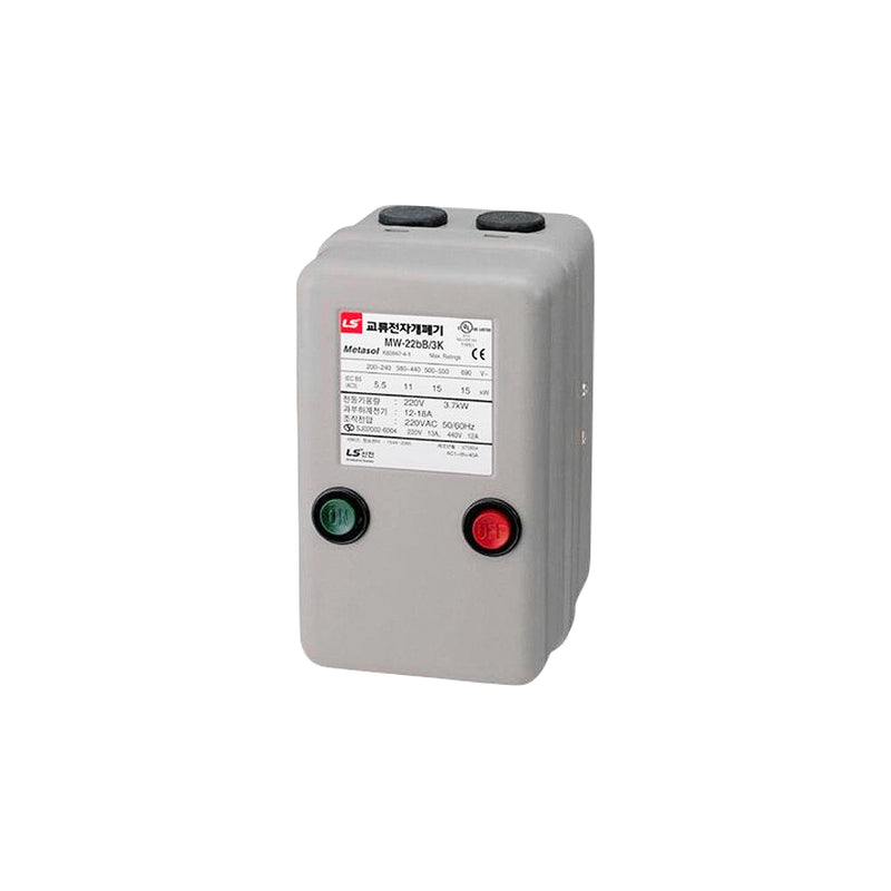 Hộp khởi động từ 2 nút nhấn LS MW kết hợp relay nhiệt MT-32, dãy bảo vệ từ 0.1A ~ 22A