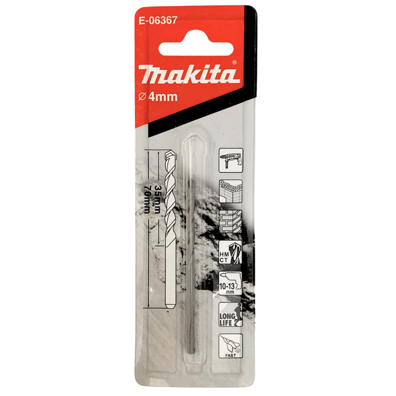 Mũi khoan bê tông TCT đuôi trơn Makita đường kính từ 3mm-20mm ( Cấp 3 sao )