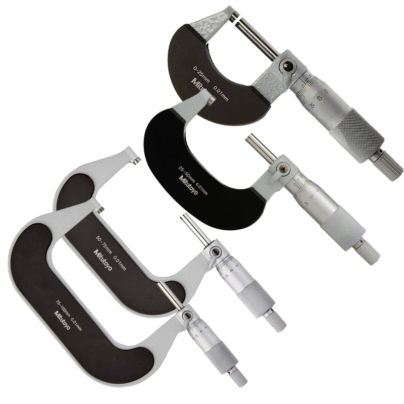 Bộ 4 cây Panme đo ngoài cơ bản Mitutoyo Series 102 - Standard Analog Micrometer - Mã số 102-911-40
