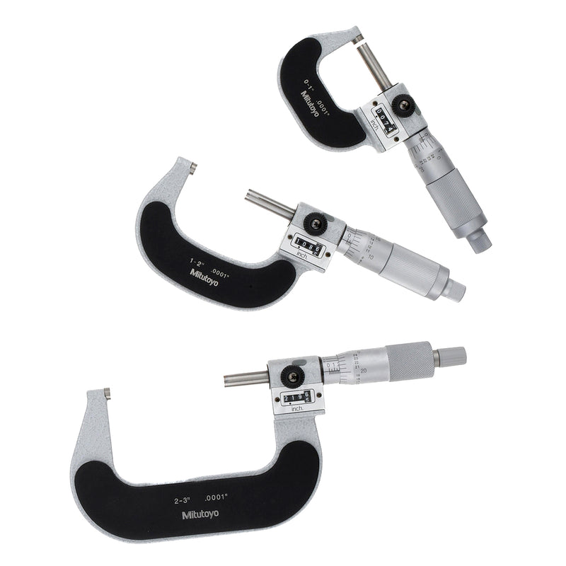 Bộ 3 cây Panme đo ngoài hệ Inch Mitutoyo Mã số 193-923, dãy đo từ 0 - 3 inch