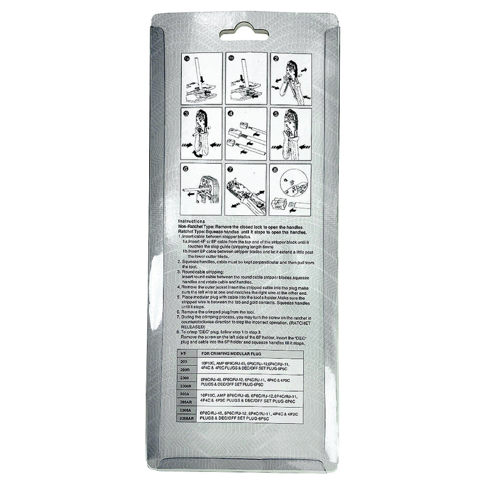 Kìm bấm dây tín hiệu, cáp mạng 3 chức năng, bấm được từ 4-6-8 chân Minjin HT-2008R