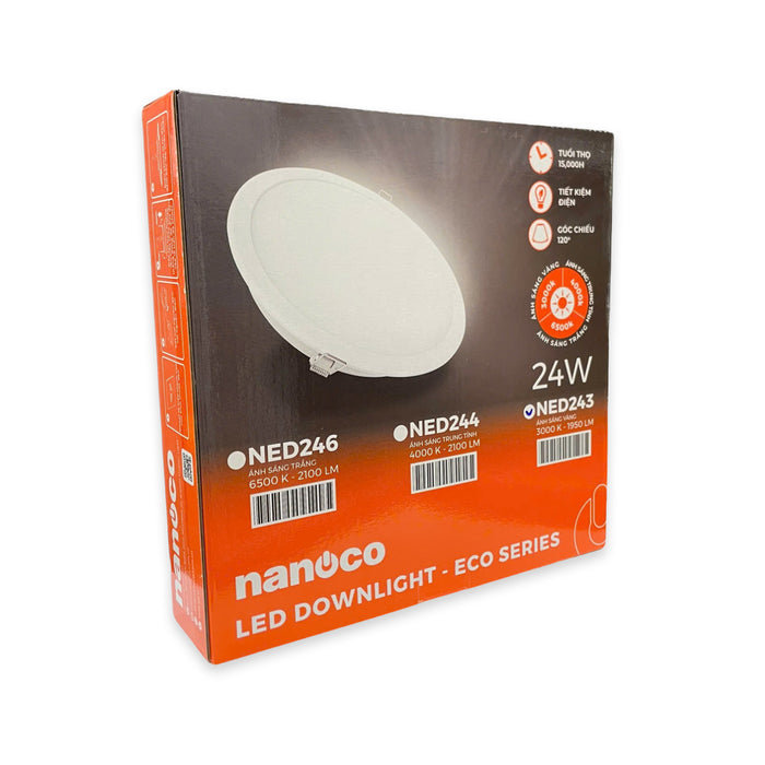 Đèn Led âm trần Nanoco NED Series, công suất từ 7W - 24W