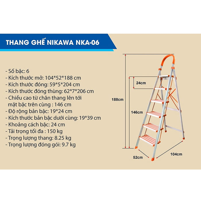 Thang ghế khung nhôm Nikawa NKA