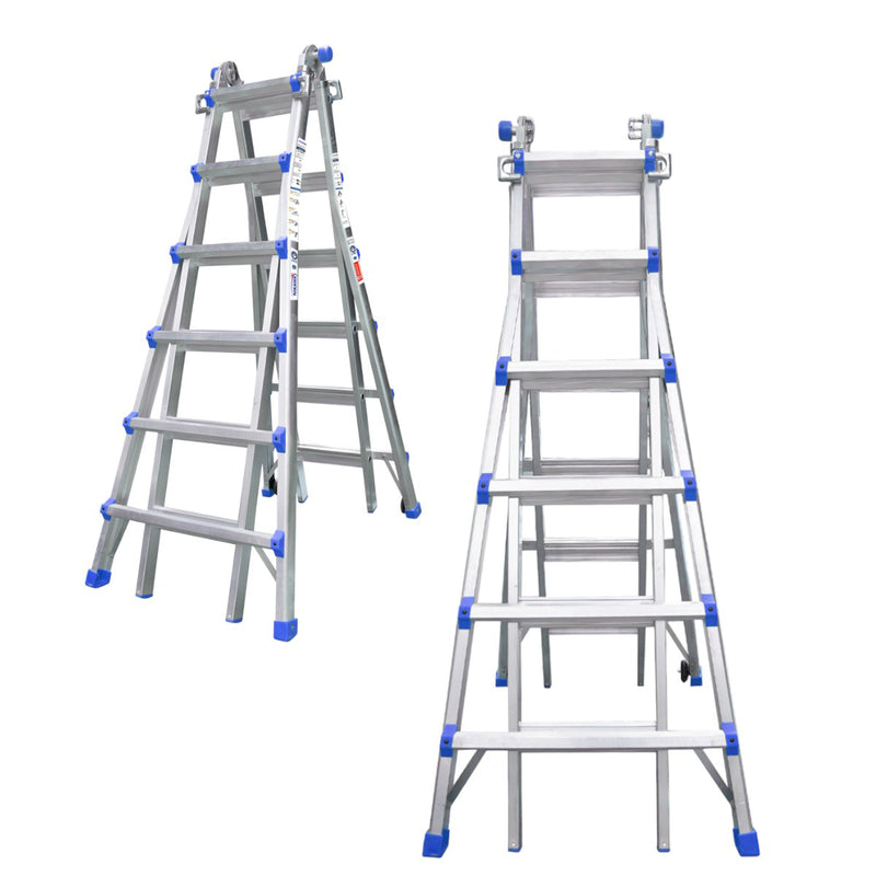 Thang nhôm gấp đa năng (rút lồng) Nikawa, độ dày nhôm chịu lực 2.4mm