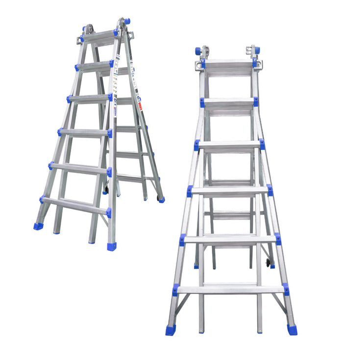 Thang nhôm gấp đa năng (rút lồng) Nikawa, độ dày nhôm chịu lực 2.4mm