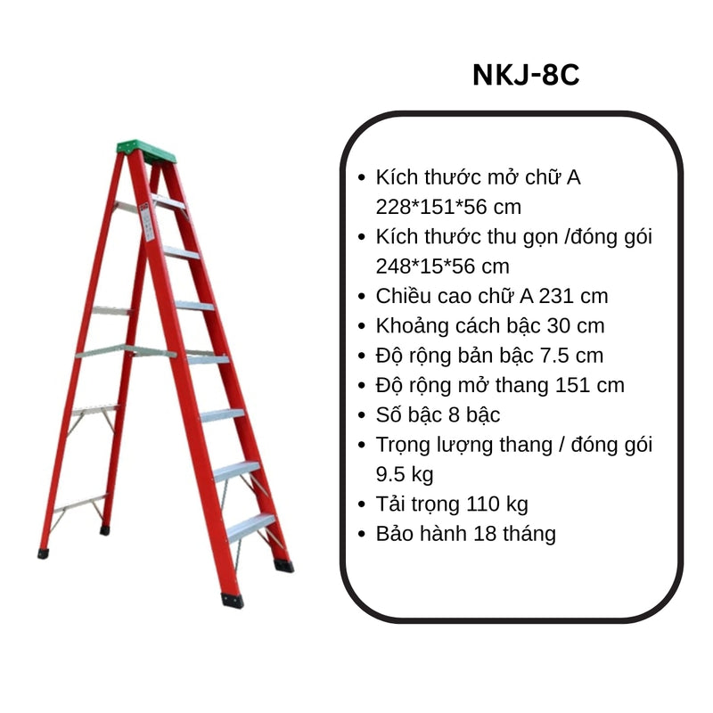 Thang nhôm chữ A cách điện Nikiwa NKJ
