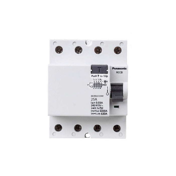 Cầu dao chống giật RCCB Panasonic, chỉ chống rò, lắp thanh ray, tải định mức từ 25A ~ 63A, dòng rò 30mA