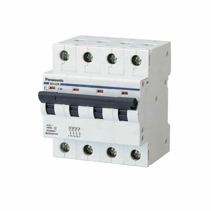 Cầu dao tự động MCB Panasonic, tải danh định từ 6A ~ 100A, dòng cắt từ 6kA ~ 10kA