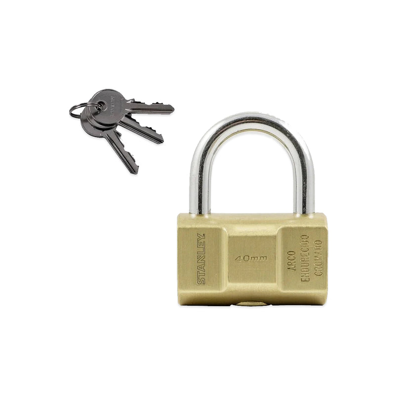 Ổ khóa treo đồng thau STANLEY kích thước 40mm - 50mm, càng khóa bằng thép cường lực.