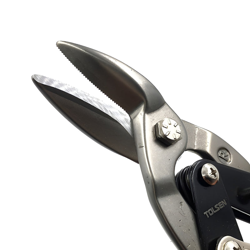 Kéo cắt tôn công nghiệp (trái), thép CrMo, tay cầm nhựa, 250mm/10 inch TOLSEN 30021 (thiết kế theo chuẩn Công thái học)