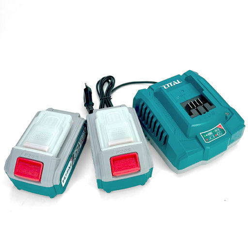 Bộ 2 PinTFBLI2002và 1 sạc TFCLI20411Edùng Pin Lithium-Ion 20V TOTAL TFBCPK1424