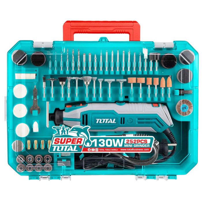 Máy mài khuôn công suất 130W Total TG5133261 kèm vali 251 linh kiện
