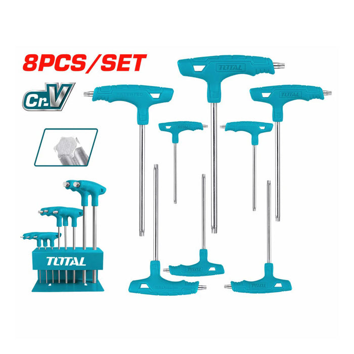 Bộ 8 chìa lục giác bông tay cầm chữ T TOTAL THHW80836