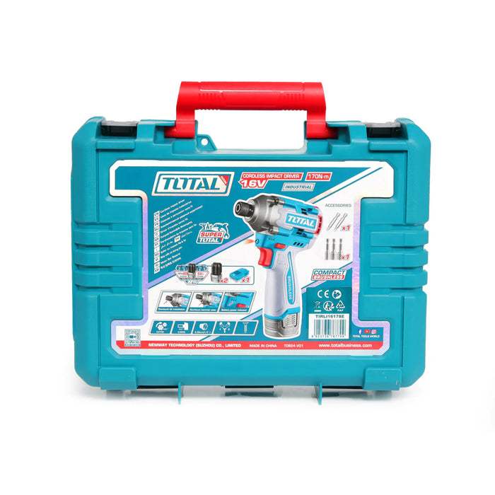 Máy vặn vít không chổi than dùng Pin Lithium 16V Total TIRLI16178 đuôi lục giác 1/4 inch (6.35mm)