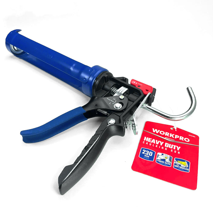 Súng bắn keo Silicon Workpro WP224001, kích thước 230mm (9 inch) hệ chuyên nghiệp, hỗ trợ chỉnh 2 cấp áp lực, cổ súng xoay vòng