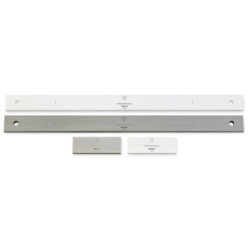 Mitutoyo Grade K gauge blocks with thermal expansion coefficient, ultra-precision steel & ceramic for calibration.