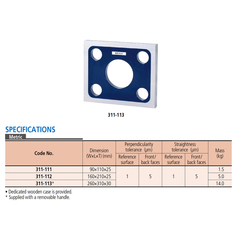 Khối vuông chuẩn độ chính xác cao Mitutoyo - SERIES 311 (High Precision Square)