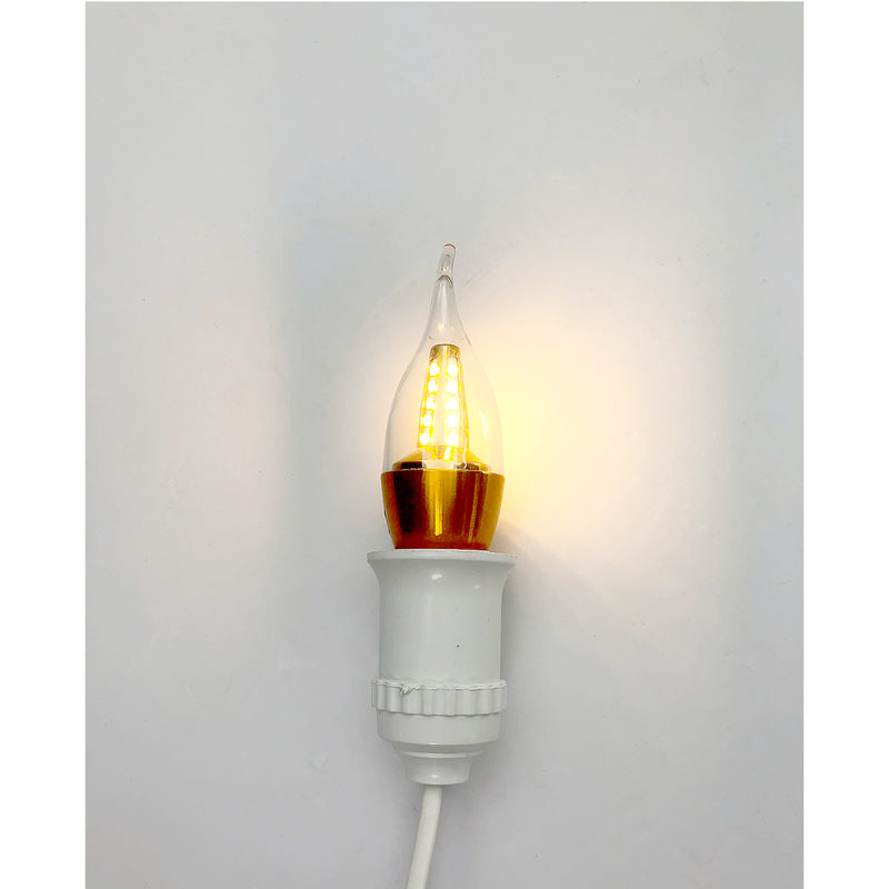 Bóng đèn led trang trí hình ngọn lửa Qiva đuôi đèn E14 - E27, công suất 5W, màu sáng vàng