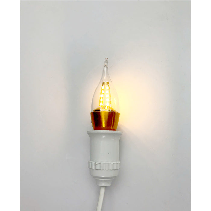 Bóng đèn led trang trí hình ngọn lửa Qiva đuôi đèn E14 - E27, công suất 5W, màu sáng vàng