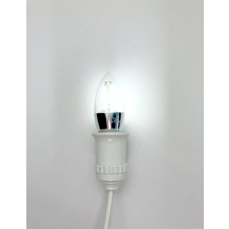 Bóng đèn led nến Qiva đuôi đèn E27, công suất 5W, màu sáng vàng - sáng trắng