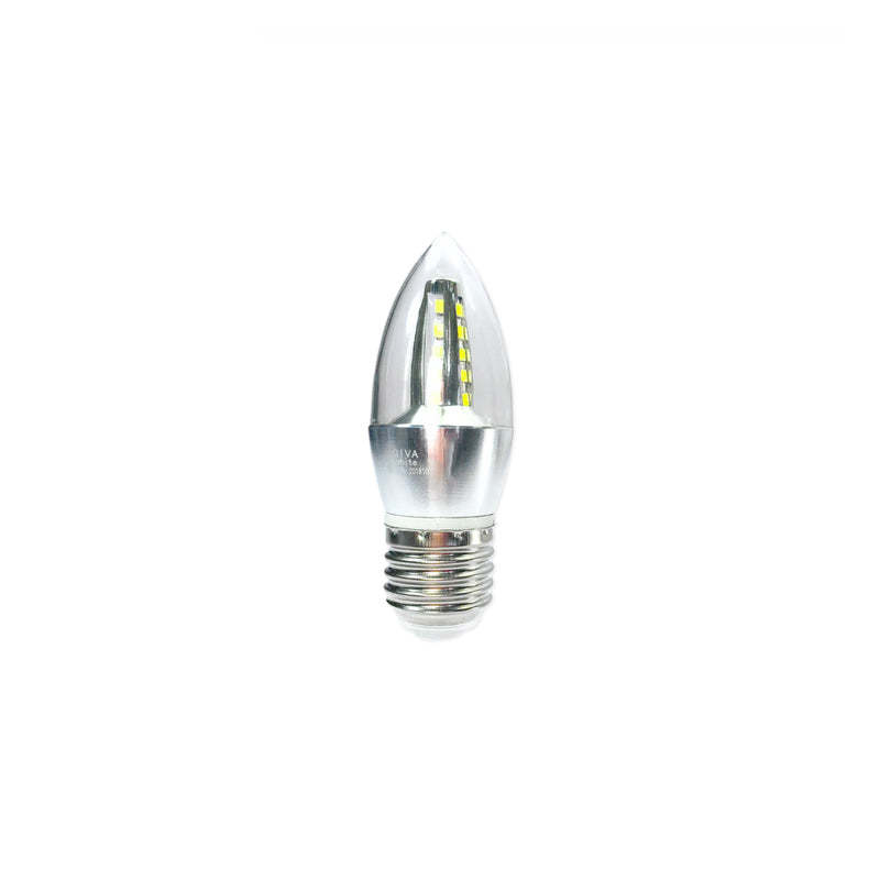 Bóng đèn led nến Qiva đuôi đèn E27, công suất 5W, màu sáng vàng - sáng trắng