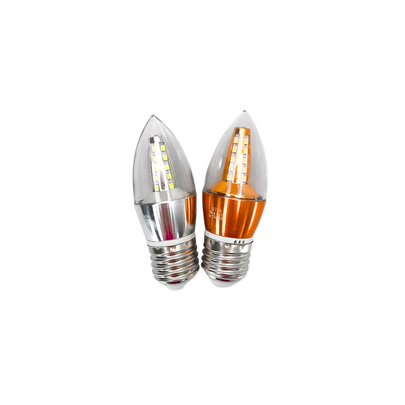 Bóng đèn led nến Qiva đuôi đèn E27, công suất 5W, màu sáng vàng - sáng trắng