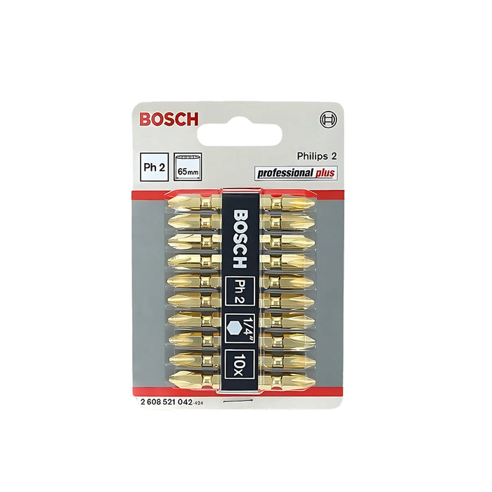 Vỉ 10 mũi vặn vít bake 2 đầu Bosch mũi PH2, dài từ 65mm - 110mm Bosch